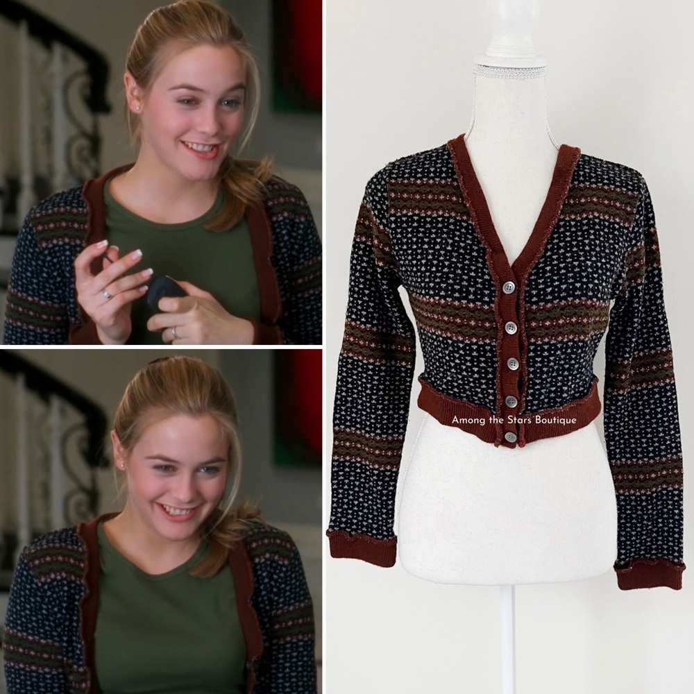Super Rare 90s Vintage Cropped Sweater ASO Alicia Silverston as Cher in Clueless